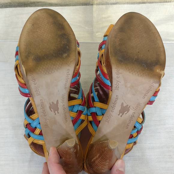 Sam &  Libby Edelman Strappy Sandal Heels Sz 6.5 - Picture 6 of 8